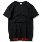 Футболка мужская с круглым вырезом, Повседневная Свободная черная футболка с короткими рукавами, большие размеры 5XL 6XL 7XL 8XL 9XL 10XL 11XL 12XL, на лето