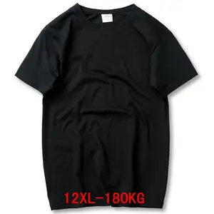 Футболка мужская с круглым вырезом, Повседневная Свободная черная футболка с короткими рукавами, большие размеры 5XL 6XL 7XL 8XL 9XL 10XL 11XL 12XL, на лето