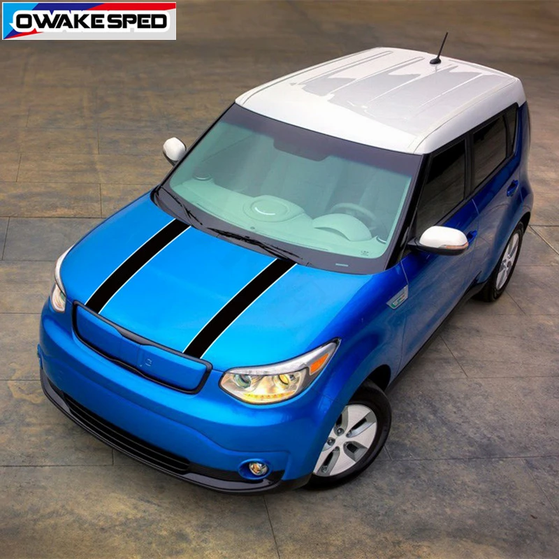 Гоночные спортивные полосы для KIA Soul Автомобильный капот наклейка крышка