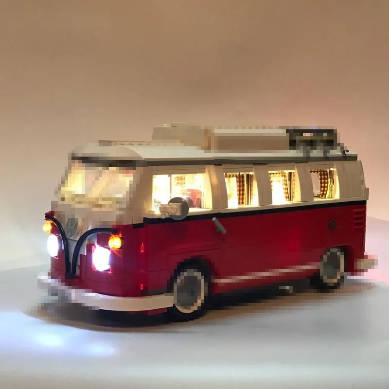 MOC Creative Creator Series T1 Campering Van LED Building Block светильник набор детские игрушки для детей