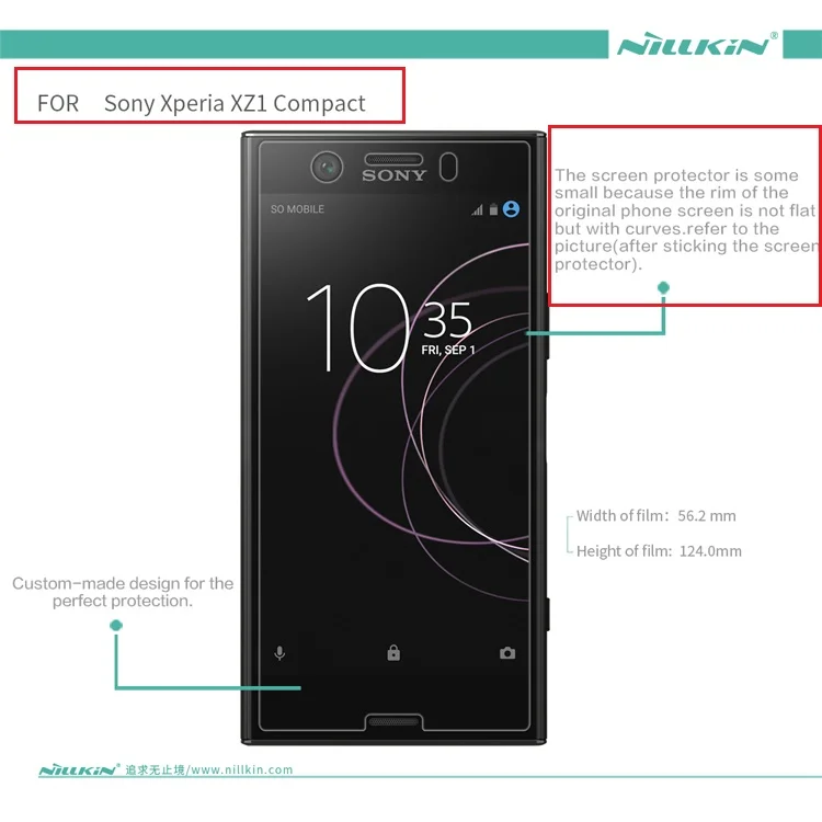2 шт./лот для SONY Xperia XZ1 Защитная пленка NILLKIN матовая/прозрачная HD Глянцевая Защитная пленка для SONY Xperia XZ1 Compact