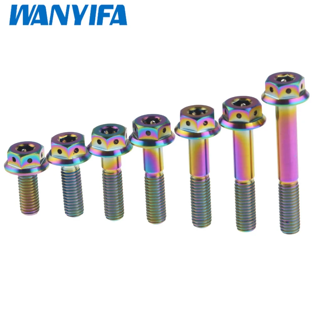 Wanyifa Титан m10 x 20 25 30 35 40 45 55 мм Шаг 1.5 с шестигранной головкой фланец винт мотоцикл