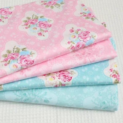 Бесплатная доставка 100% хлопок цветочный принт ткань ABCD для платья цена 1/2 ярда |