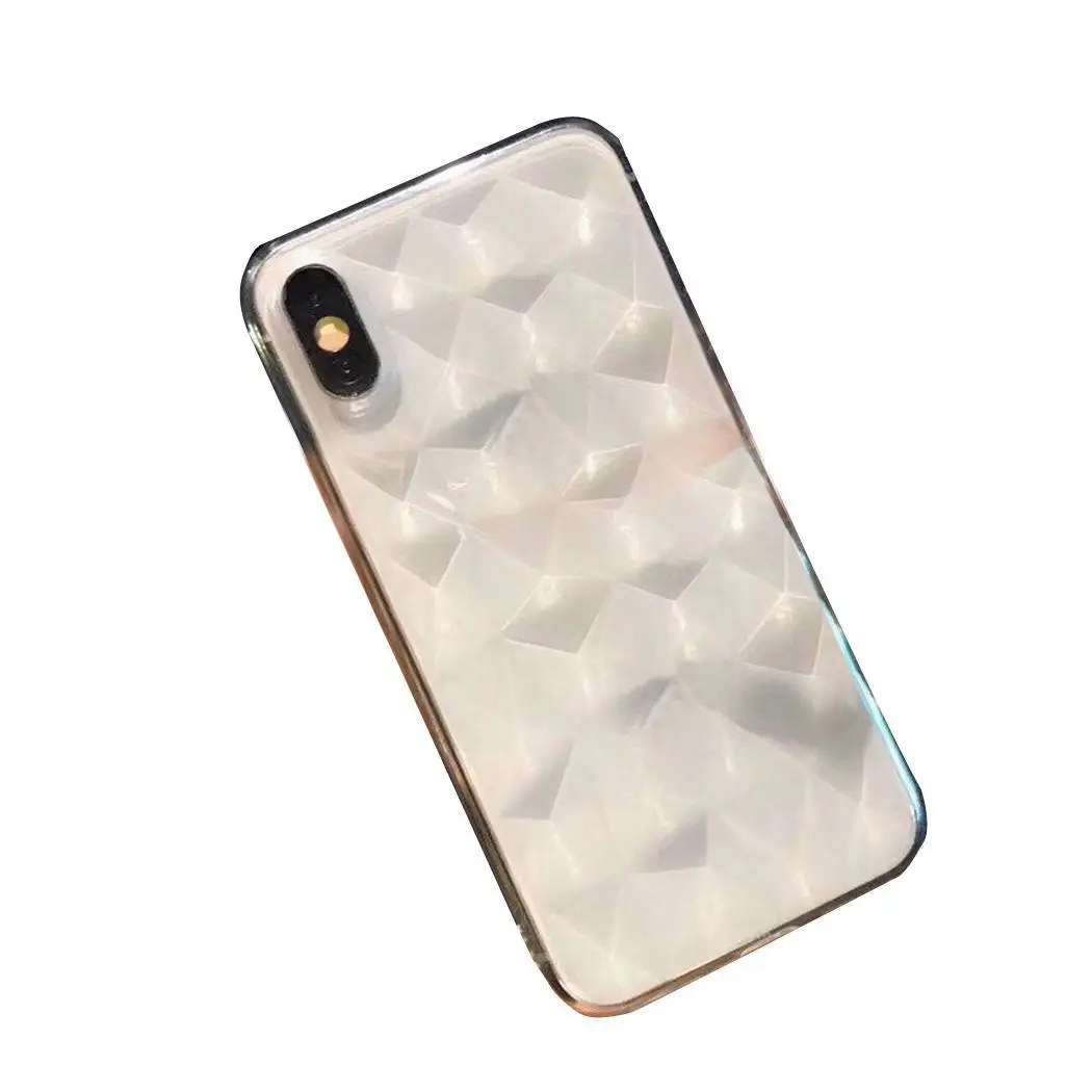 Fashion Simple Soft TPU Rhinestone Mobile Phone Cases Transparent Black Gray Pink Red For iPhone |