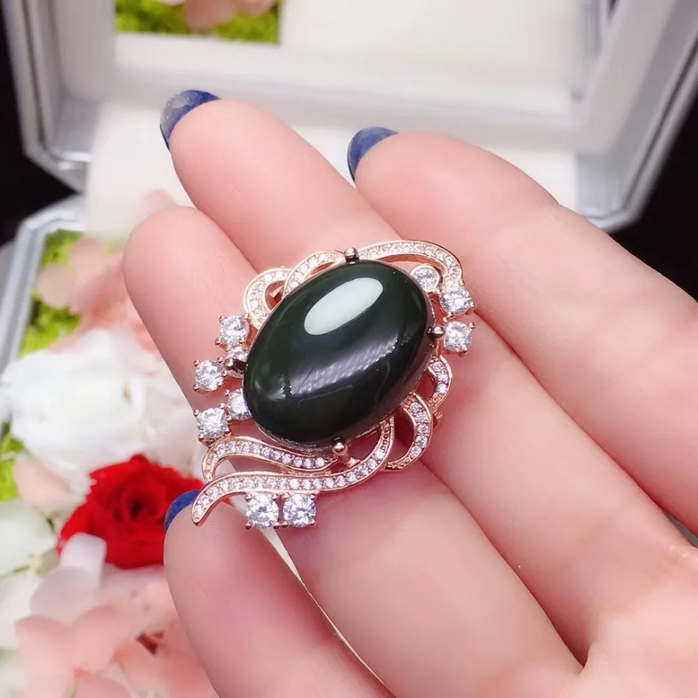 Jasper брошь Бесплатная Доставка из натурального яшма 925 пробы серебряная 4*4 мм 7 шт.