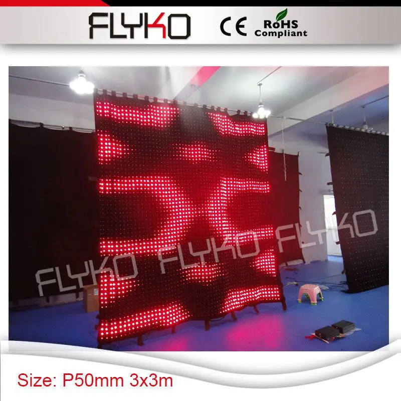 Высокая производительность гибкий Крытый P5 низкая стоимость led видео занавес с RGB