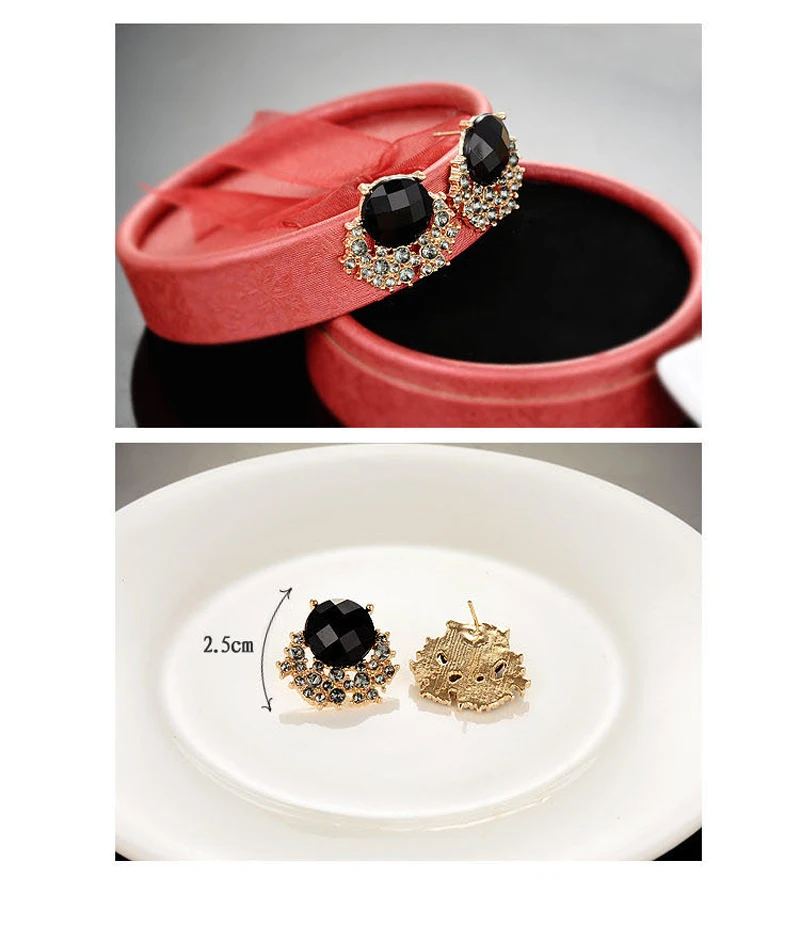 Women's Cute Trendy Retro Smooth Resin Sector Stud Earrings For Women 2017 New Volunge Fashion Jewelry | Украшения и