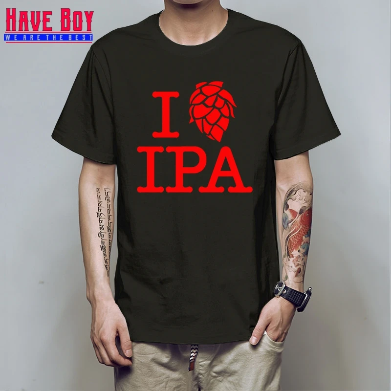 Летняя мужская футболка с надписью «HAVE BOY» и надписью «I Love IPA», Повседневная хлопковая футболка с коротким рукавом, забавное пиво, Мужская бледная футболка с надписью IPA, HB444