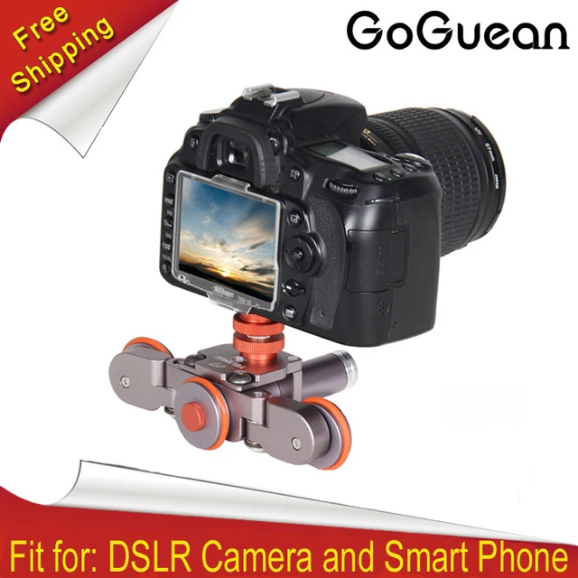 

New Mini Flexible Electric dolly 3-Wheel Pulley Car Rail Rolling Track Slider Skater Dolly For DSLR Camera Camcorder Smart Phone