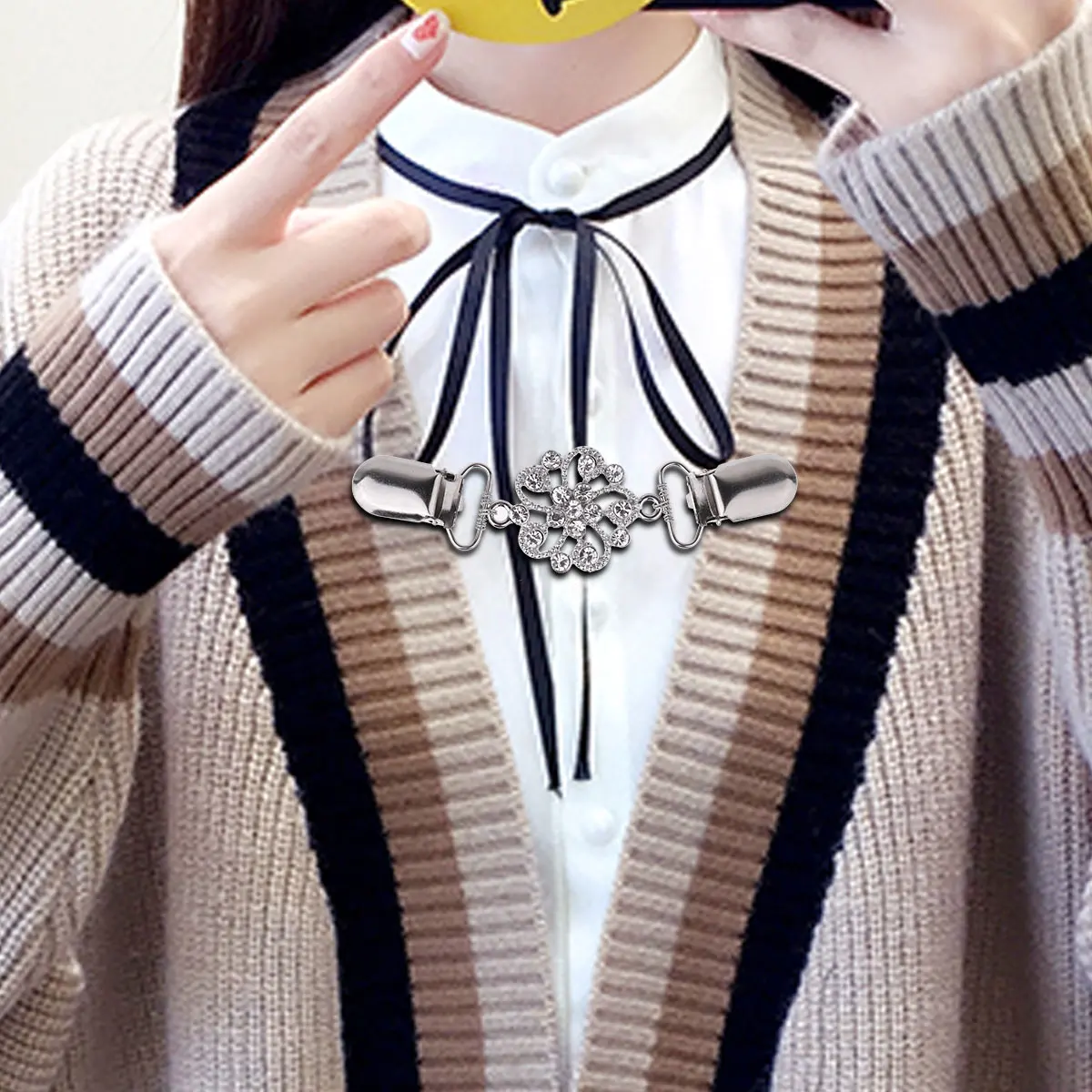 TiaoBug Модный женский свитер шаль клипсы кардиган воротник утка рот покрытая