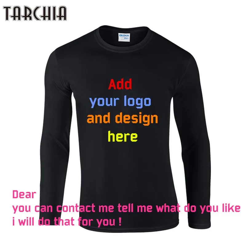 

TARCHIA Eur Size Long Sleeve Tee Homme Personalized T-Shirts Designer Logo Mens T Shirt 2021 New Tshirt Boy Fashion Cotton