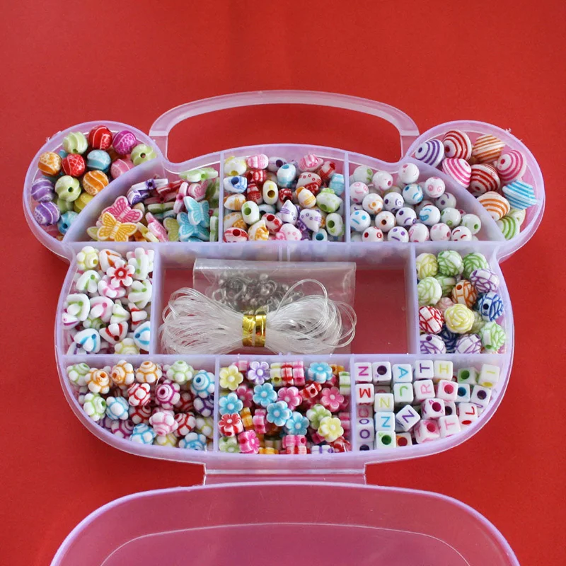 Набор пластиковых акриловых бусин для самостоятельного изготовления браслетов
