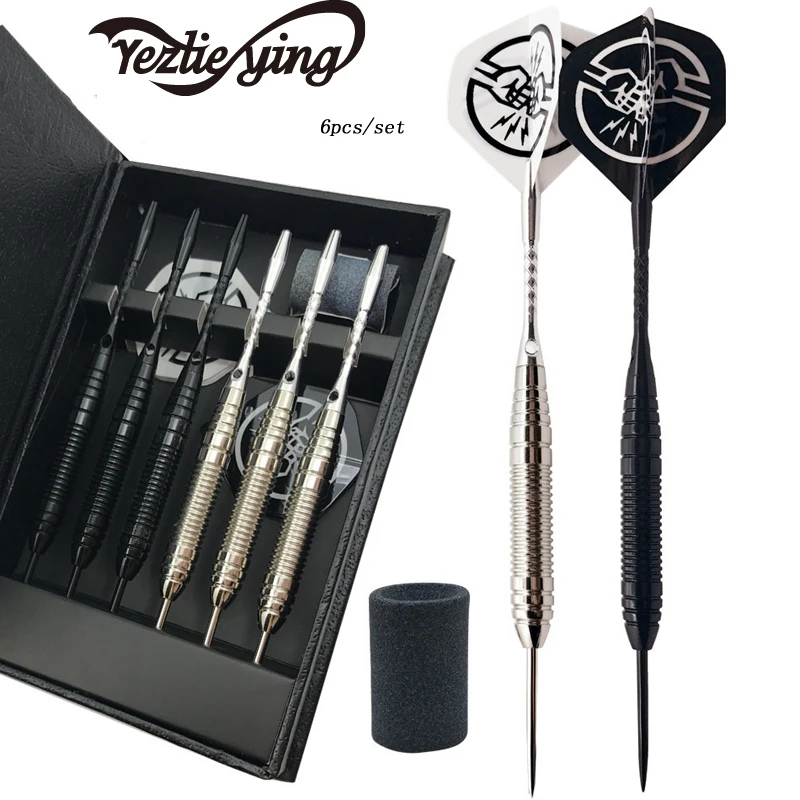 

6PCS/Set Professional Competition Metal Steel Tip 22g Hard Tip Needle Dart Box Set Indoor Throwing Shooting Practice Steel Darts