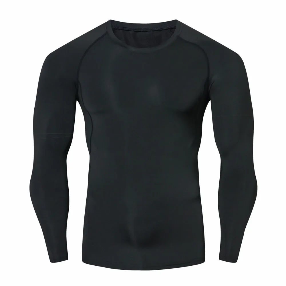 

Men Compression Shirts MMA Rashguard Keep Fit Fitness Long Sleeves Base Layer Skin Tight Weight Lifting Elastic T Shirts Homme