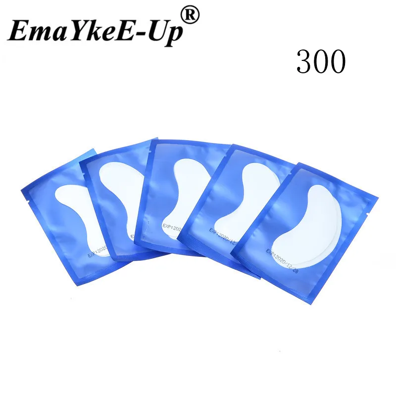 Blue-300pairs 300 пар, новые бумажные накладки для ресниц под глазами, накладки для ресниц, бумажные накладки для наращивания ресниц, наклейки для глаз, обертывания, инструменты для макияжа - Длина: Blue-300pairs
