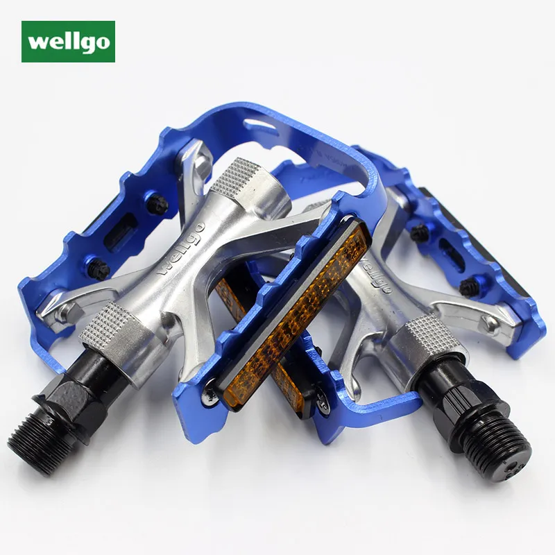 M255-Blue Wellgo M255 Rolamento ультра Leve педали Сверхлегкие mtb горная дорога педали горный велосипед педали велосипедные аксессуары - Цвет: M255-Blue