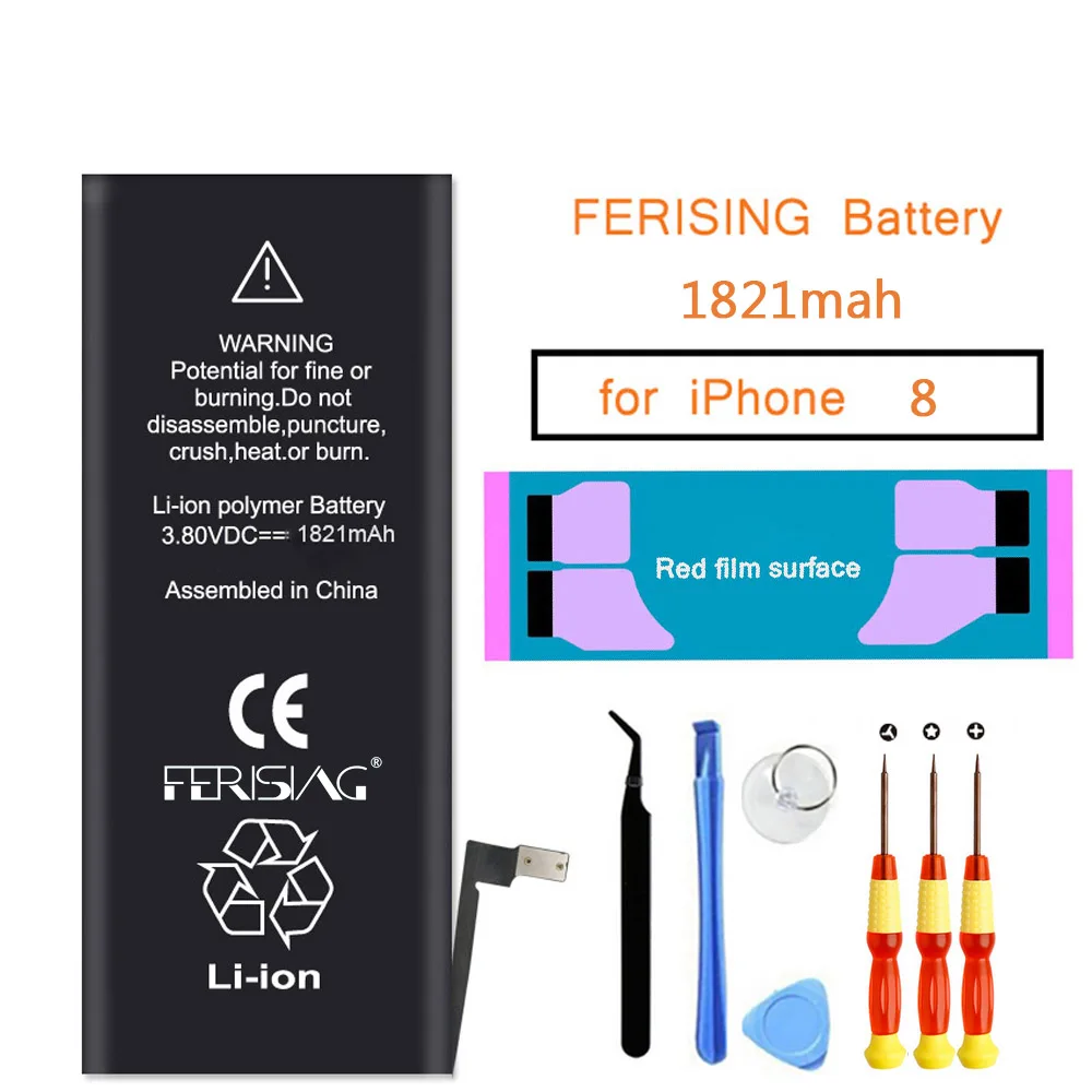 2020 100% оригинальная FERISING Новая батарея телефона для Apple iPhone 8 Батарея 0 цикл i8