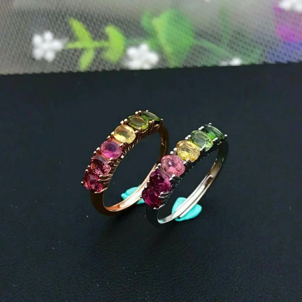 Женское кольцо shilovem из серебра 925 пробы с натуральным турмалином модные