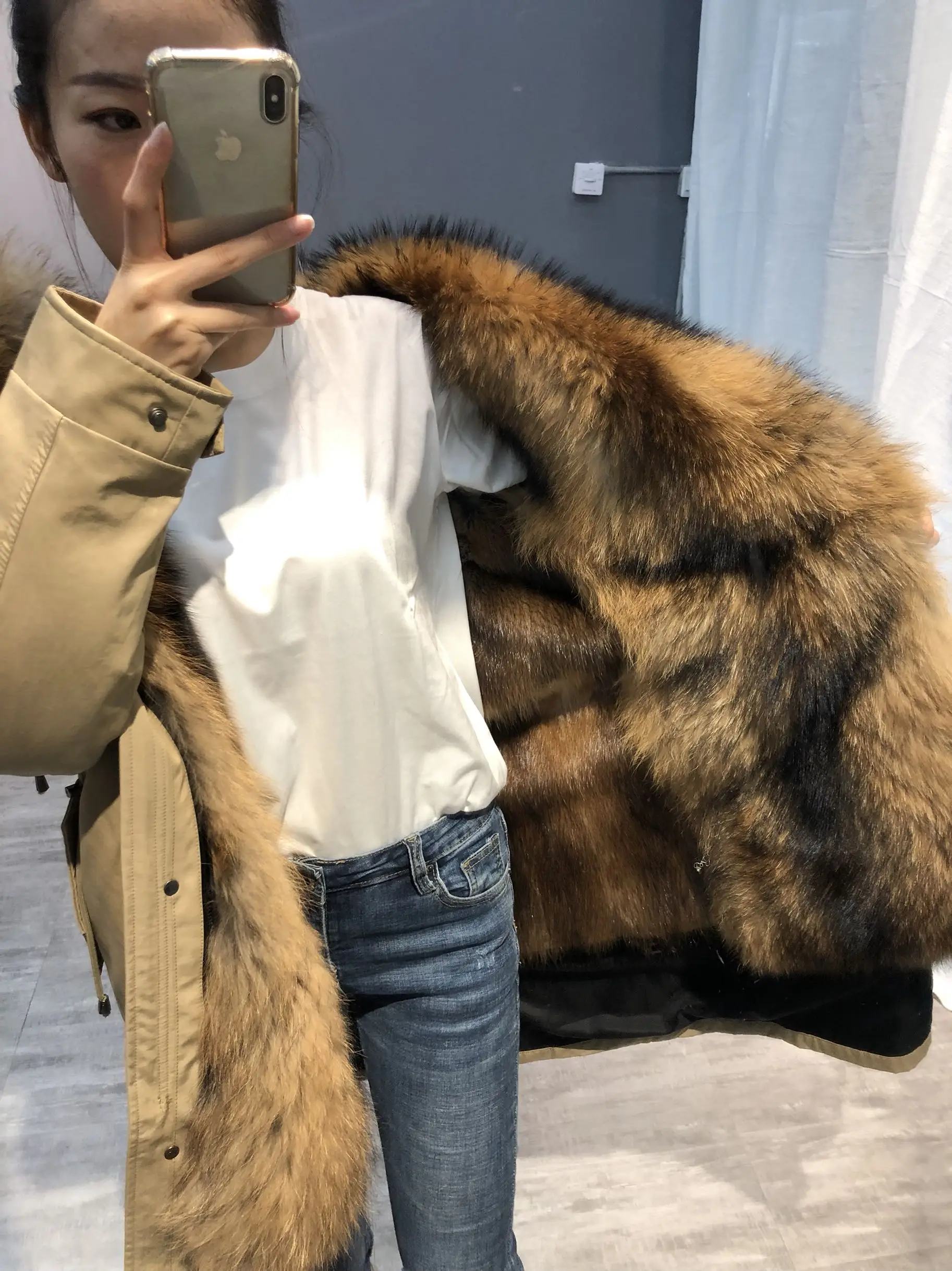 OFTBUY, пальто с натуральным мехом, супер большой воротник из меха енота, капюшон, зимняя куртка, Женская парка, натуральный мех норки, подкладка, толстая, теплая, съемная