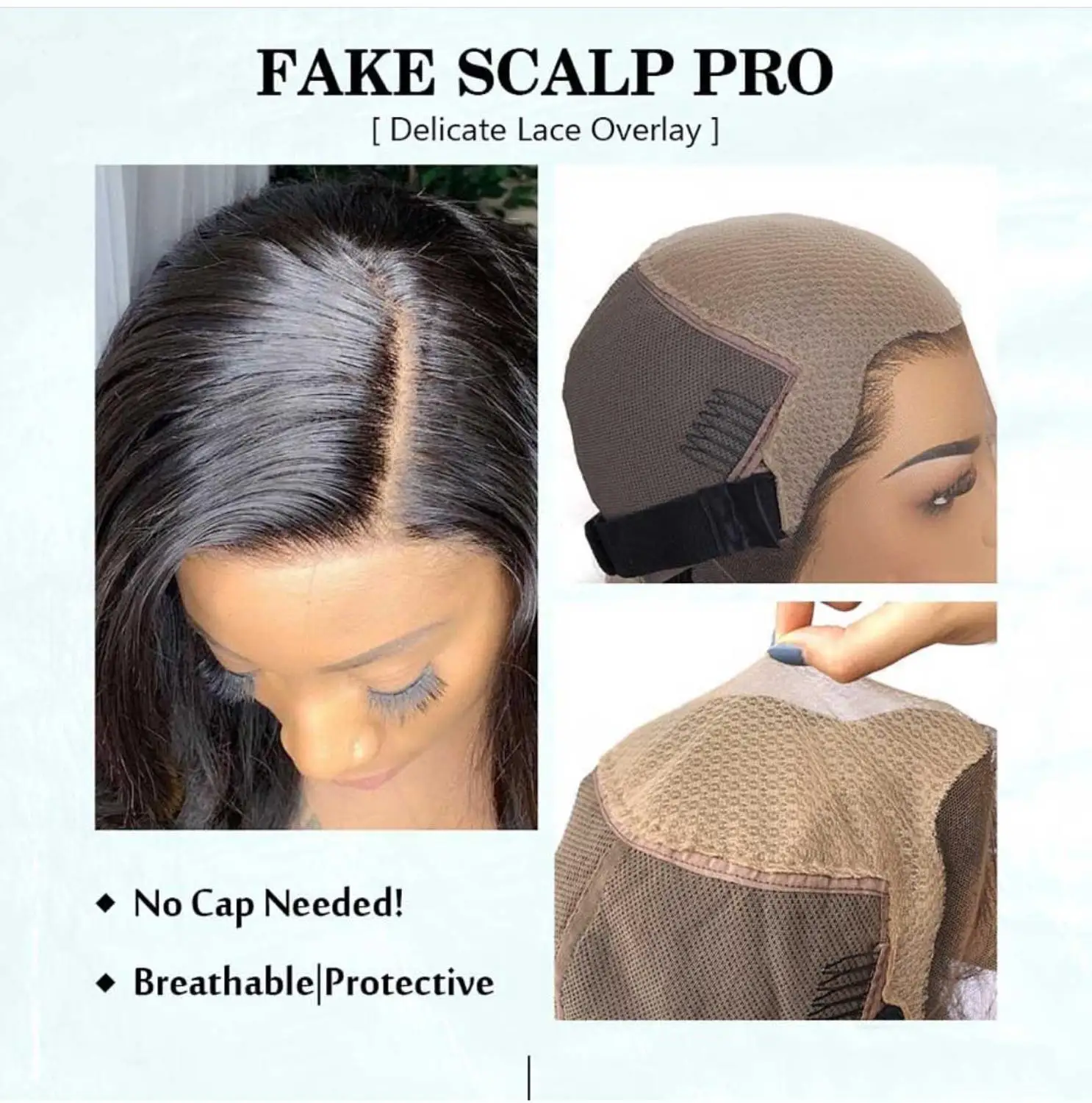 Fake Scalp Lace Невидимые поддельные головы парик шнурка 13*6 фронта шнурка кудрявые человеческие волосы парик для женщин предварительно сорванный HD прозрачный парик шнурка 150% Плотность - Цвет: Fake Scalp Lace