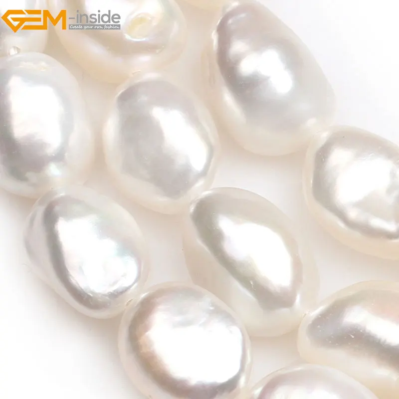 Бисер из натурального белого и розового жемчуга в форме картофеля для