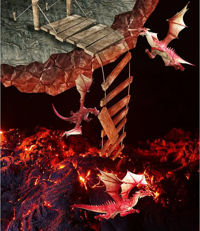 Фото обои для пола стены на заказ 3D стереоскопическая Лава Charizard напольная Фреска