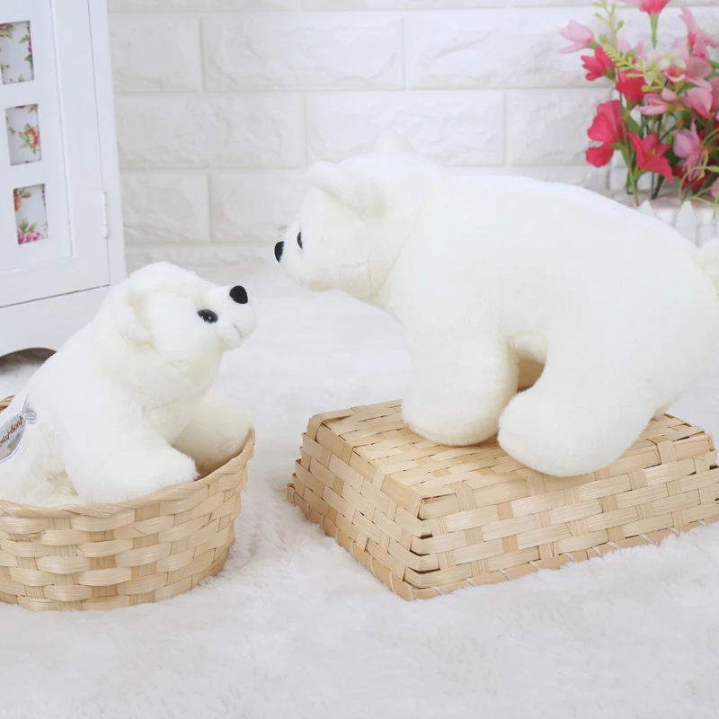 1 piece 25cm Simulation Polar Bear Plush Toy Stuffed Animal Toys For Children Education Home Decoration Decent Bed | Игрушки и хобби
