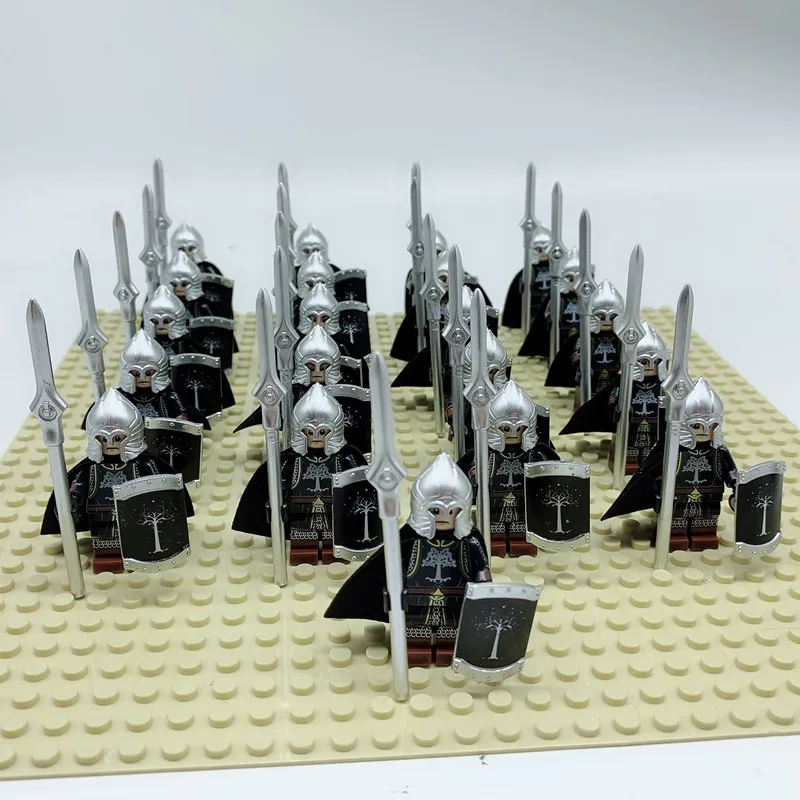 21 шт./лот, средневековый рыцарь, Игра престолов, необработанные фигурки, набор кирпичей, модель, строительные блоки, детские игрушки