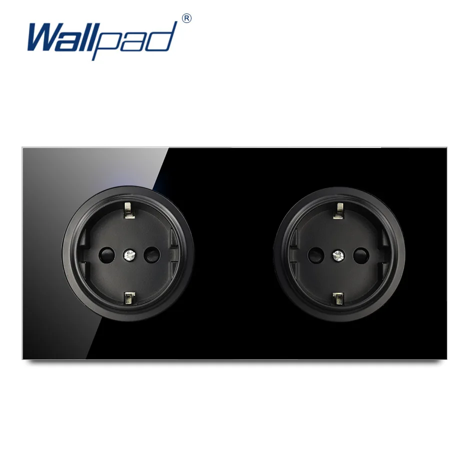 Фото Настенная розетка Wallpad L6 из закаленного стекла, европейская, с двойной рамкой, 16 А №2