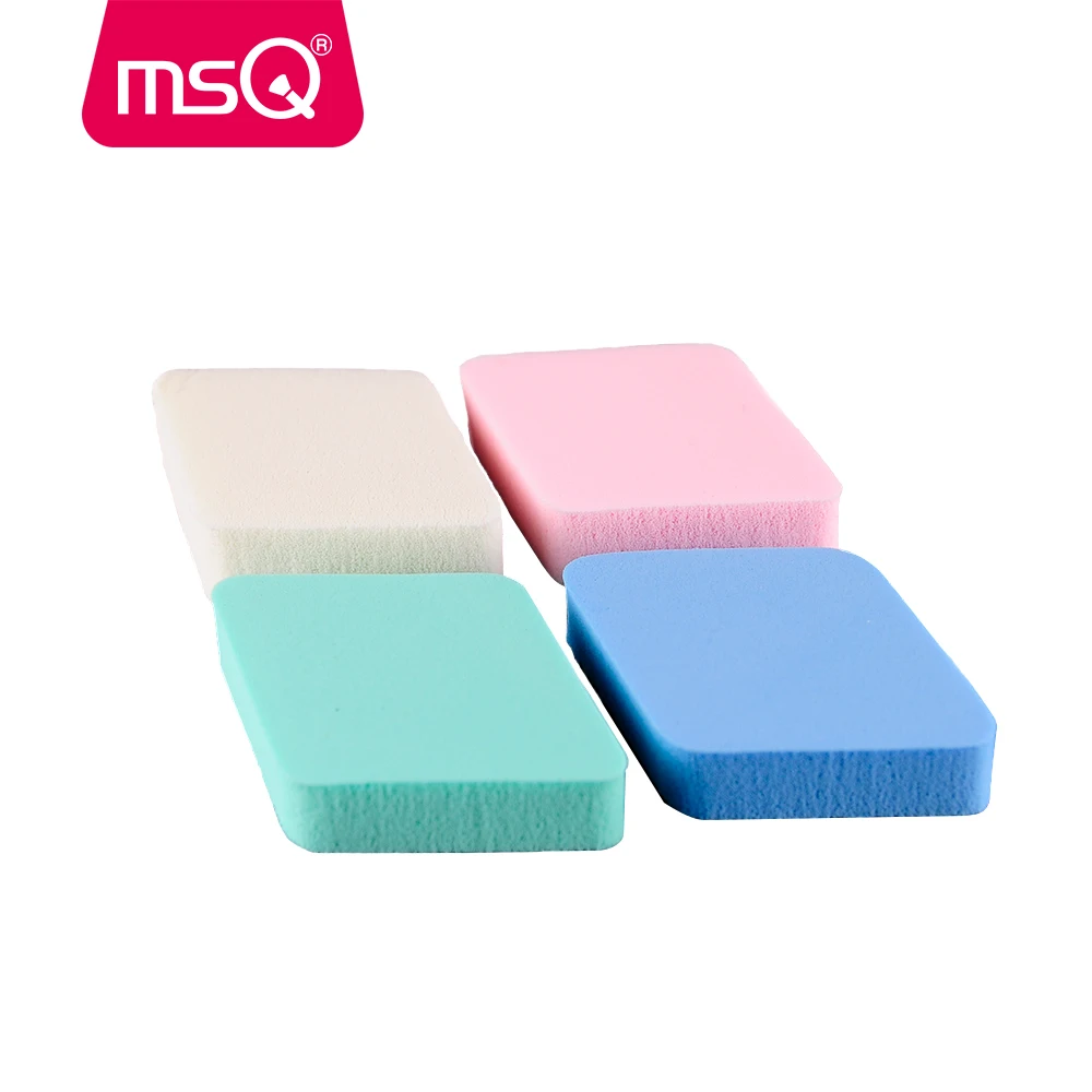 MSQ 2 шт. спонж для нанесения основы под макияж косметический спонж вода косметический смешивающий порошок Гладкий макияж губка - Цвет: 4pcs mix color