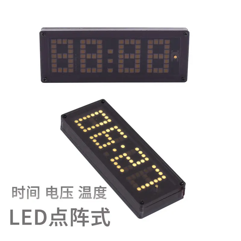Электронные часы с точечной матрицей и цифровым дисплеем + температура вольтметр