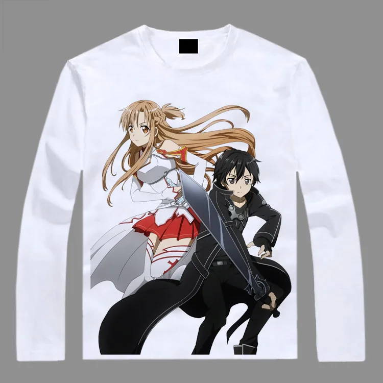 Футболка с длинным рукавом Asuna Kirito аниме SAO|t shirt|long sleeve t shirtshirt |