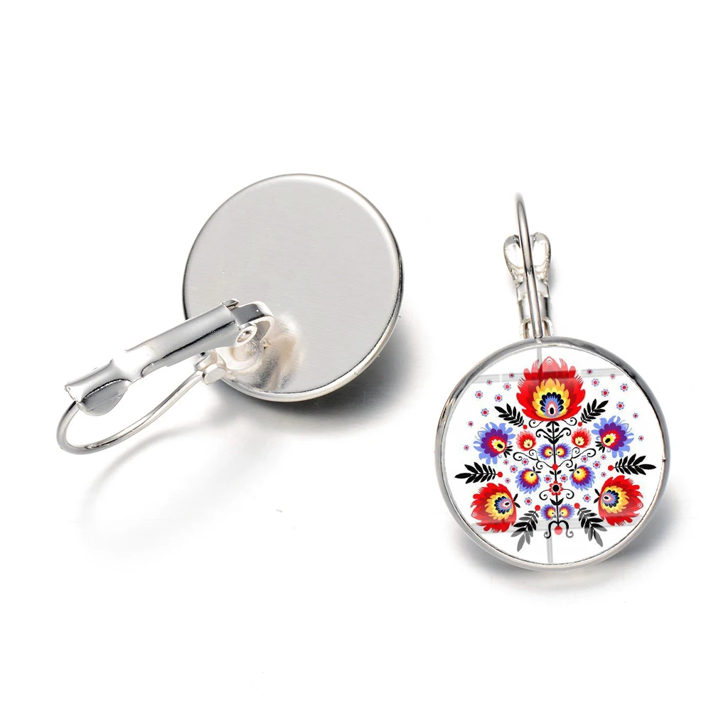 SONGDA Boho польский народный Узор Серьги Геометрические арт Стекло Gem Длинные