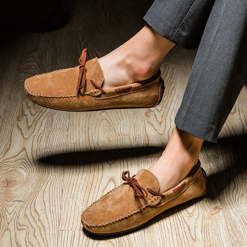 Novelty Fashion Casual Loafers Shoes for Men Solid Spring Autumm Flat Slip On Classics Driving | Обувь