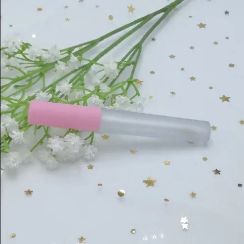 Frosted Pink Cap 50 шт. пустой прозрачный 3 мл тюбик для блеска для губ трубка, элегантный матовый пластиковый жидкий контейнер для губной помады, DIY Круглый Блеск для губ бутылочка - Цвет: Frosted Pink Cap