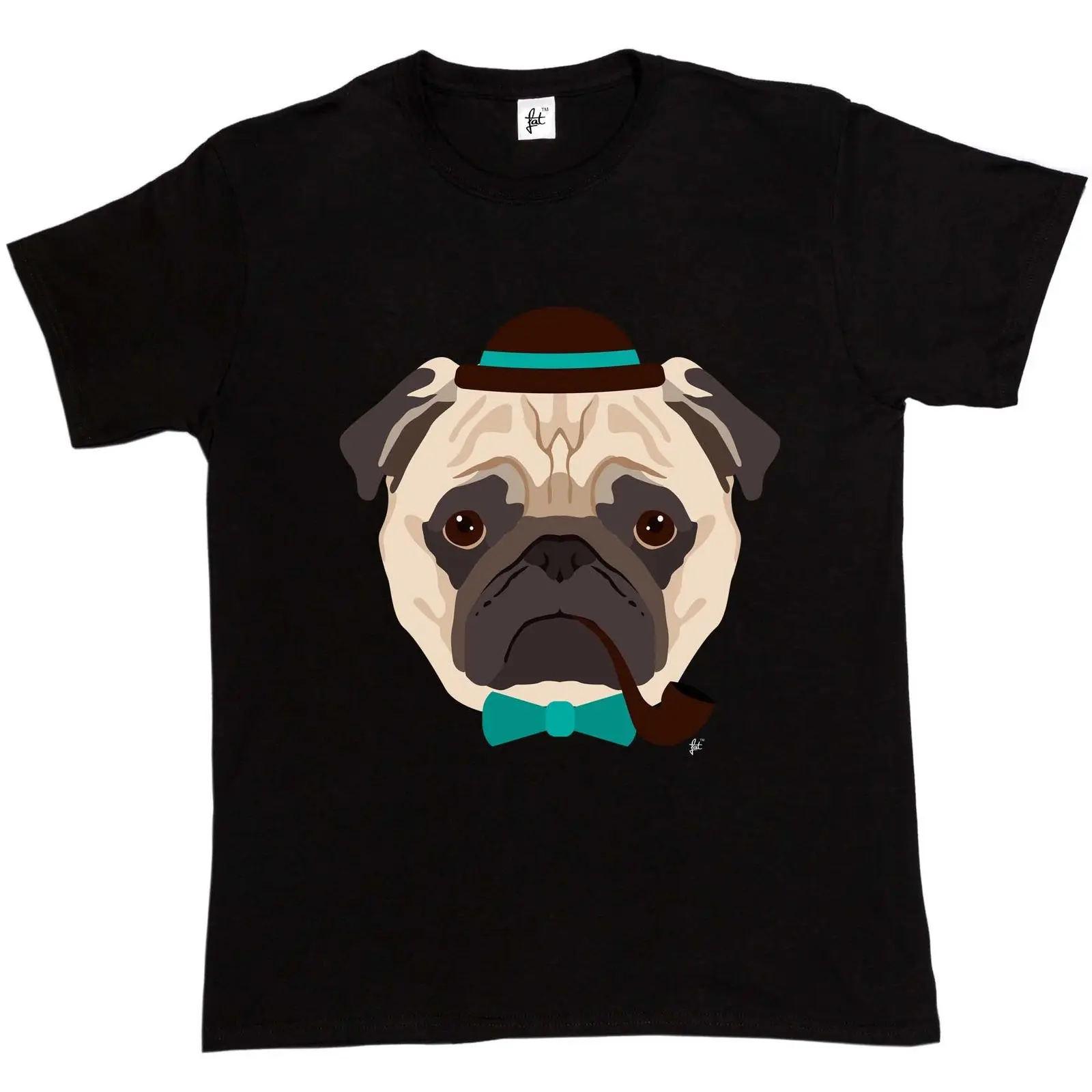 Новинка 2019 Мужская модная футболка Mr Pug с бабочкой и галстуком популярная