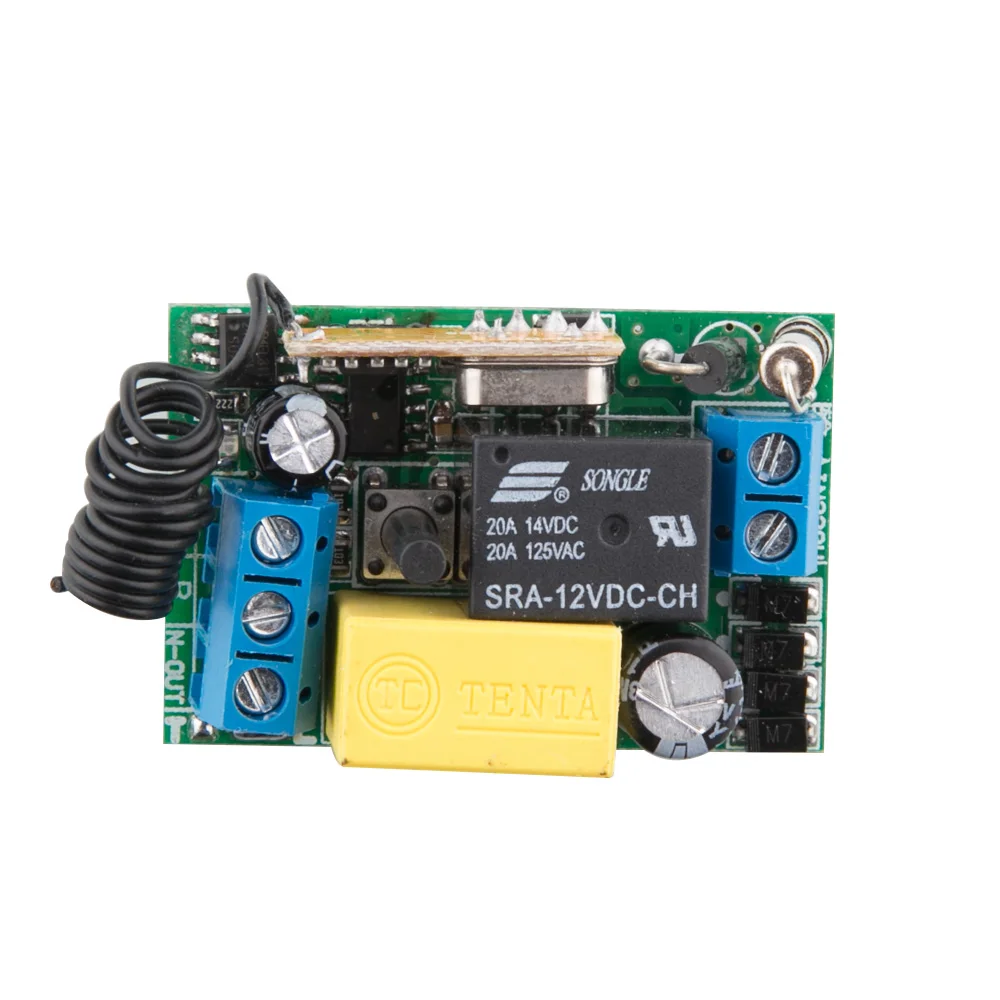 Беспроводной пульт дистанционного управления 220 В 1 канал RF приемник + 5