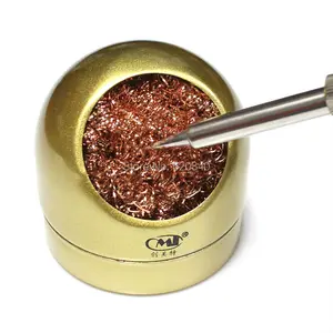 Бесплатная доставка, лучший инструмент для чистки наконечников Bga паяльника золотого цвета с проводом, губкой