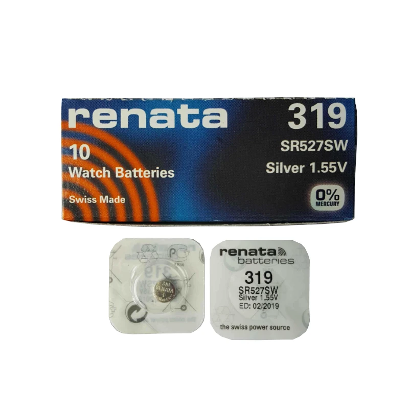 

5pcs/lot Renata LONG LASTING 319 SR527SW SR527 V319 Watch Battery Button Coin Cell Batteries
