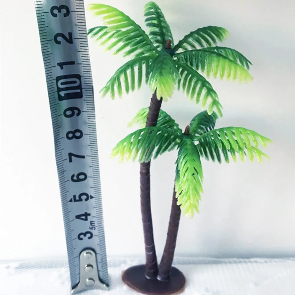 

10pcs/pack Green Mini Simulation Coconut Tree Fish Tank Landscape Wedding Home Party Decor for Display Photo props