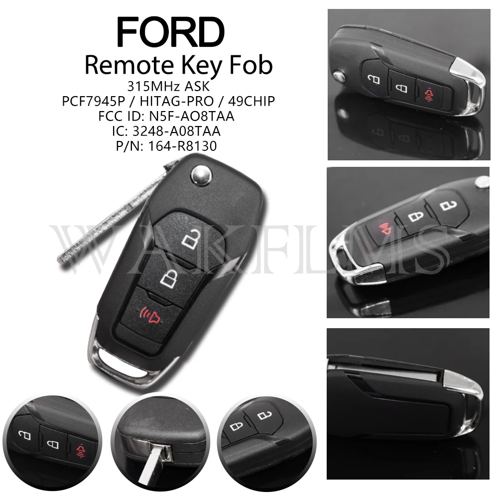 3btn удаленной машине ключ 315 МГц для Ford F150 F250 F350 EXPLORER- с PCF7945P HITAG-PRO 49 чип N5F-AO8TAA 3248-A08TAA