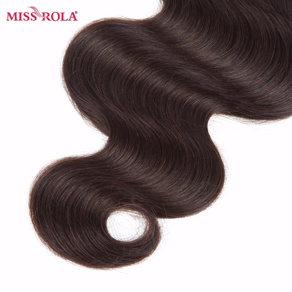 Miss Rola волосы бразильские объемные волнистые ткачество 3 пряди с закрытием #2 цвета