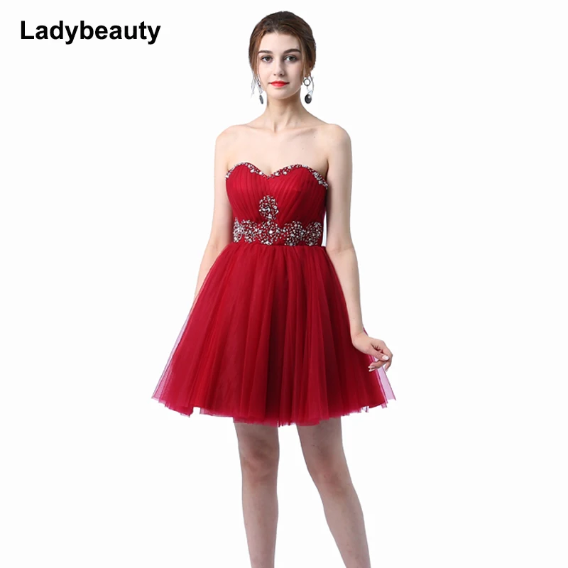 Женское вечернее платье на шнуровке Ladybeauty короткое с топом для выпускного вечера