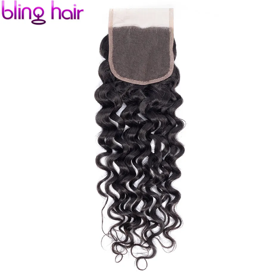 Bling Hair вода волна 5x5 швейцарская кружевная застежка с детскими волосами бразильские Remy человеческие волосы закрытие часть натуральный цвет 8-22 дюймов