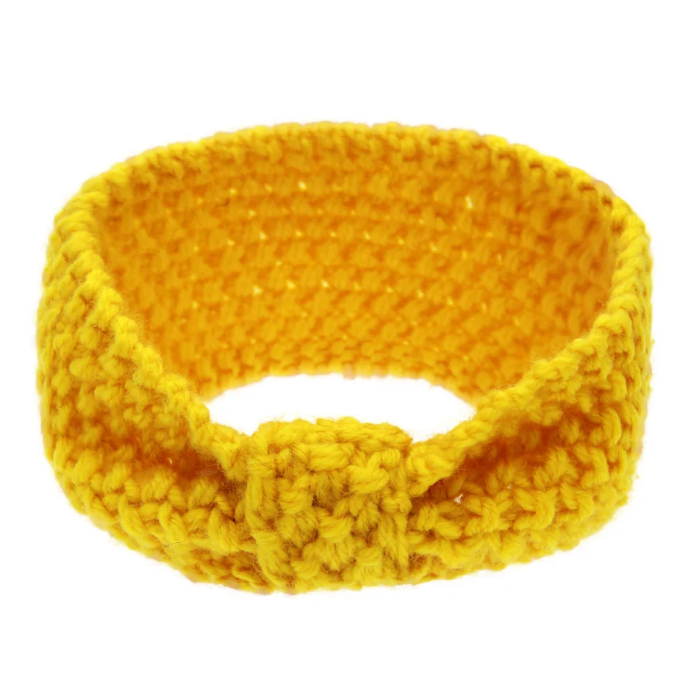 Вязаная для младенцев Топ узел эластичная повязка головы тюрбан резинки волос