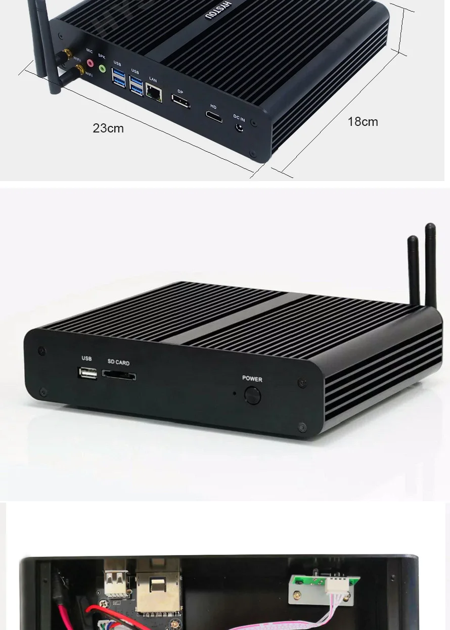 Горячая 8-го поколения безвентиляторный мини ПК Intel Core i7 8550U DDR4 Windows Linux HTPC ТВ коробка Core i7 7500U UHD 4K микро настольный компьютер