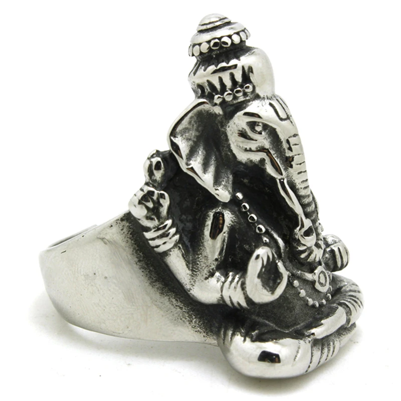 1pc Mens Boys 316L Stainless Steel Big Elephant Ring Biker Factory Price | Украшения и аксессуары
