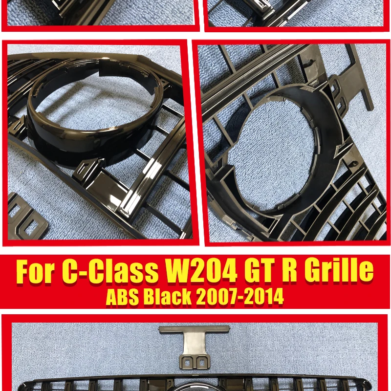 Для merceesmb W204 решетка гриль GT R СТИЛЬ ABS черный без знака C Класс C180 C200 C250 спортивный вид грили не для C63 2007-14