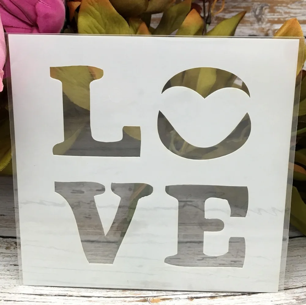

4Pcs/Set 13cm 5" Girl Love DIY Layering Stencils Wall Painting Scrapbook Coloring Embossing Album Decorative Paper Card Template
