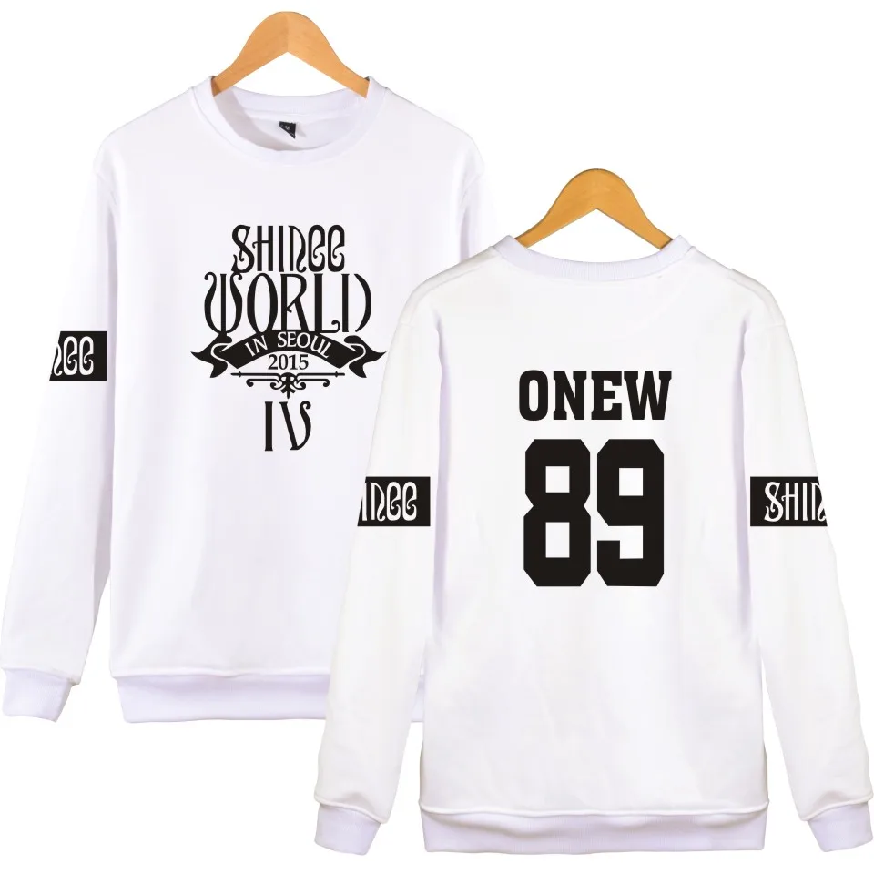 89ONEW WEJNXIN Shinee Kpop Fans поддерживающие толстовки для женщин и мужчин Унисекс Пуловер С Круглым Вырезом Флисовая Толстовка Harajuku Розовая Толстовка - Цвет: 89ONEW